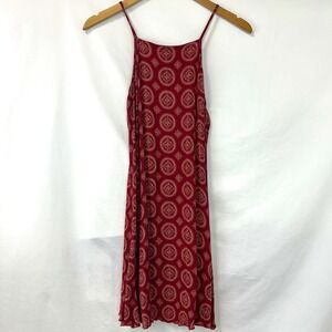 BRANDY MELVILLE Abigail Red Mandala High Neck Mini Dress Women's One Size Boho